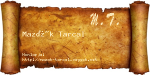 Mazák Tarcal névjegykártya